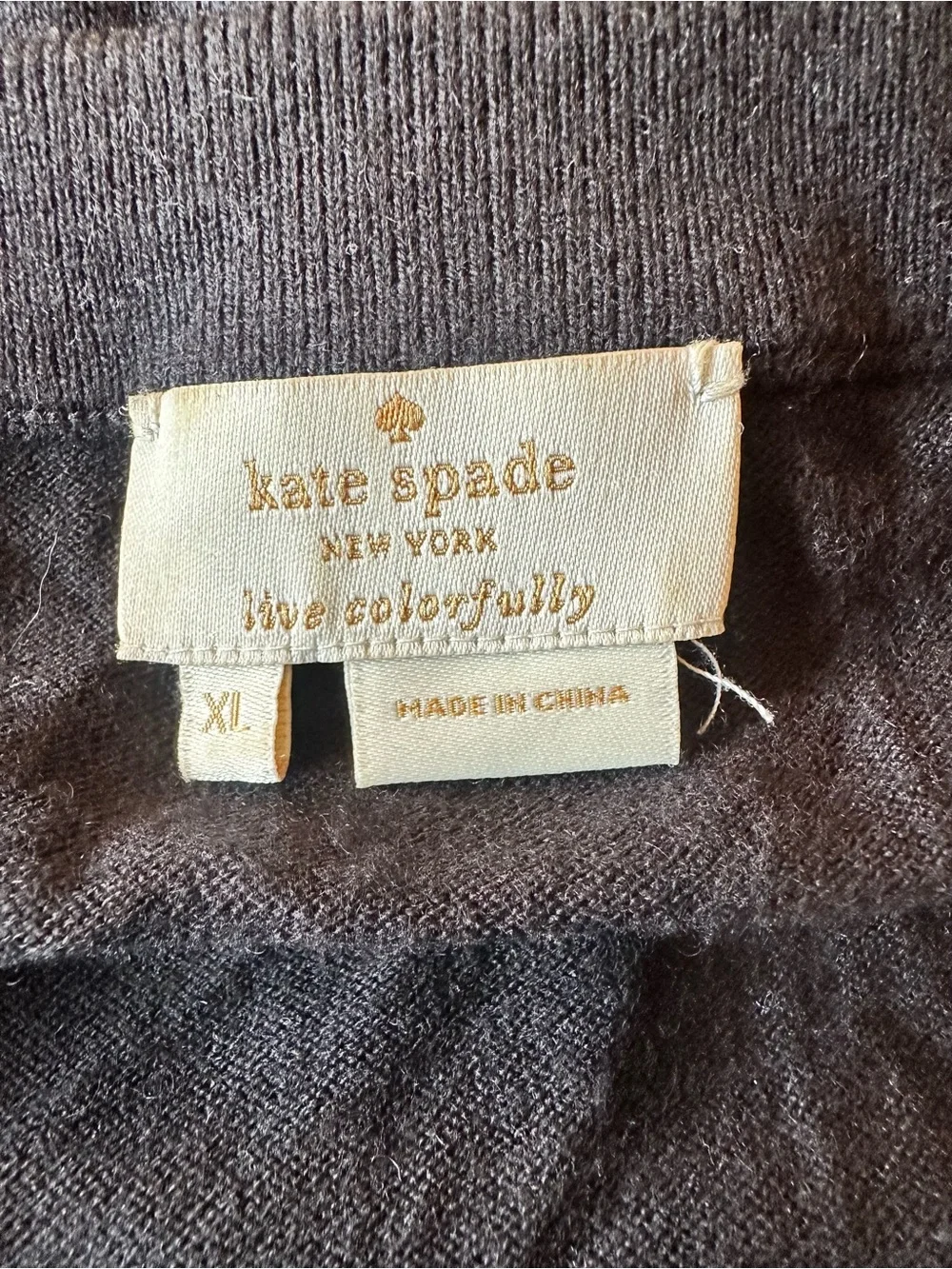 kate spade Somerset Bow Cuff Black Button Classic Cardigan size XL